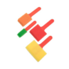 Coloured Foam Brushes 4pce