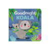 Cover of Goodnight Koala Finger Puppet Book showing a soft koala plush puppet and sturdy board pages designed for interactive storytelling with children.