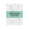 Large print puzzle book featuring over 80 word search, sudoku, and mixed puzzles, designed to reduce eyestrain and stimulate the mind.