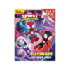 Spiderman Ultimate Sticker Book featuring over 150 stickers, puzzles, mazes, colouring pages, and activities for kids aged 3-5 years.