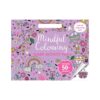 Mindful Activity Pad – Giant Colouring and Sticker Set for Kids. Features intricate designs for mindfulness, relaxation, and creativity, with over 50 stickers and a portable handle for on-the-go fun. Perfect for promoting focus and reducing stress.