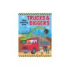 Trucks Colouring Book featuring construction-themed activities for children aged 2-5, designed to enhance creativity and motor skills.