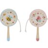 Colorful Wooden Bee & Butterfly Hand Drum – a fun and engaging musical toy for kids, featuring vibrant insect designs and a sturdy wooden frame.