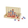 Classic Connect Four game with wooden frame and brightly colored tokens, designed for children aged 3 and up. Eco-friendly and durable, promoting strategic thinking and skill development.