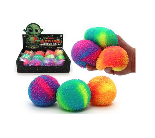 Rainbow Alien Ball 80mm - Textured Stress Ball - Image 2